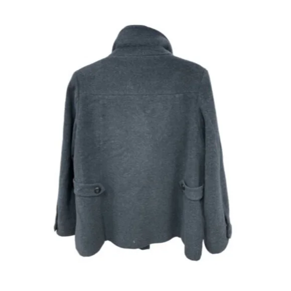 Cole Haan Black Cashmere, Wool High Mock Neck Overcoat Sz 10 Womens EUC - Picture 3 of 11